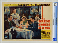 BRIDE COMES HOME (1935) CGC LOBBY CARD SET OF 8 CLAUDETTE COLBERT