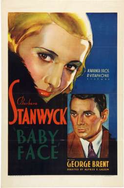 BABY FACE (Warner Bros, 1933) - ONE SHEET Movie Poster - BARBARA STANWYCK