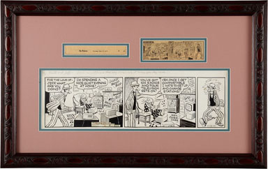 AL SMITH - MUTT & JEFF DAILY ORIG ART 11-13-57 FRAMED