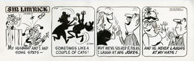 ED NOFZIGER -SIR LIM'RICK DAILY ART 05-04-67 HAT LAUGH