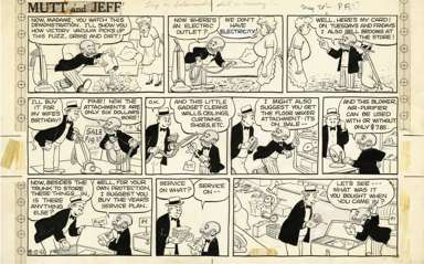 AL SMITH - MUTT & JEFF SUNDAY ORIG ART 8-12-62 SALESMAN