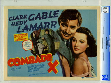 COMRADE X (1940) - CGC TITLE LOBBY CARD HEDY LAMARR