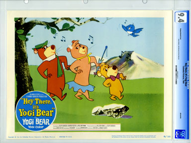 HEY THERE IT'S YOGI BEAR (1964) CGC LOBBY CARD BLUEBIRD