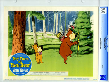 HEY THERE IT'S YOGI BEAR 1964 CGC LOBBY CARD BOW & ARROW