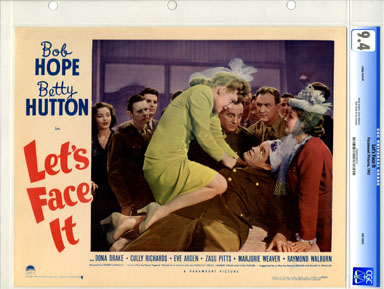 LET'S FACE IT (1943) - CGC LOBBY CARD #8 BOB HOPE