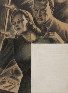 CARDWELL HIGGINS - IN THE DRESSING ROOM ILLO ORIG ART