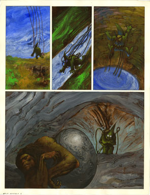 SIMON BISLEY - 2000 A.D. PROG 656 SLAINE PG 32 ORIG ART