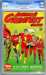 AMERICA'S GREATEST COMICS #1 (1941) CGC VG/FN 5.0 COW Pages