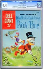 DELL GIANT #33 (1960) CGC NM 9.4 OWW Pgs UNCLE SCROOGE