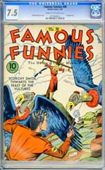 FAMOUS FUNNIES #90 (1942) CGC VF- 7.5 COW Pgs BONDAGE
