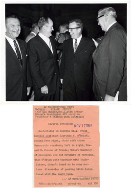 AP NEWS PHOTO: HUBERT HUMPHREY McNAMARA  O'BRIEN CANNON