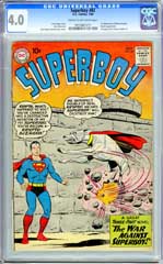 SUPERBOY #82 (1960) CGC VG 4.0 COW Pgs - GREEN LANTERN