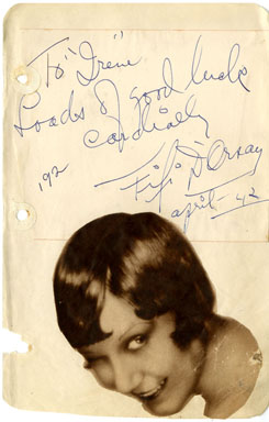 FIFI D'ORSAY - SIGNED AUTOGRAPH BOOK PAGE