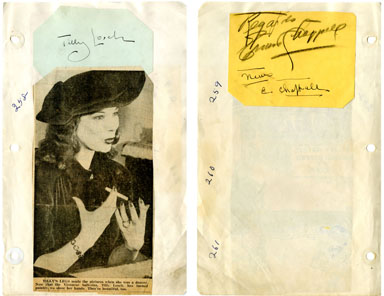 TILLY LOSCH / ERNEST CHAPPELL -SIGNED AUTOGRAPH BOOK PG