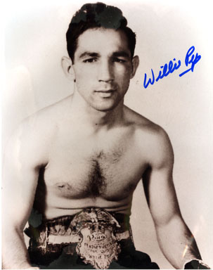 WILLIE PEP (BOXER) - AUTOGRAPHED PHOTO  HALL OF FAMER
