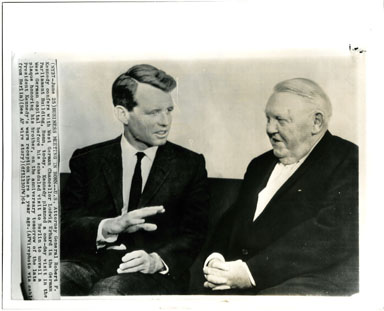 AP NEWS PHOTO: ROBERT KENNEDY & LUDWIG ERHARD (1964)