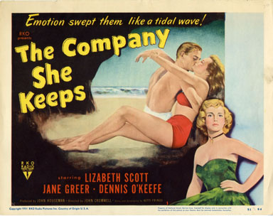 COMPANY SHE KEEPS (1951) - TITLE LOBBY CARD JANE GREER