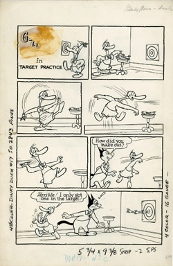 DINKY DUCK #17 INSIDE BACK COVER ORIG ART (1952) DARTS