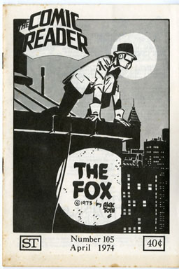COMIC READER #105 (1974) FANZINE ALEX TOTH "FOX" COVER