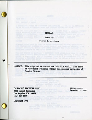 ISOBAR - UNPRODUCED ORIGINAL SF SCRIPT 2nd DRAFT 1990