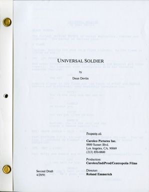 UNIVERSAL SOLDIER - ORIG SCRIPT 2nd Draft 1991 DEVLIN