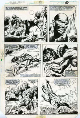 JOHN BUSCEMA - CONAN MOVIE #1 PG 5 ORIG ART FIGHT SCENE