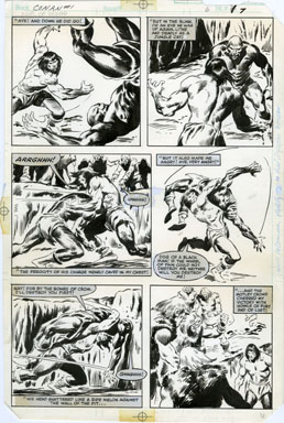 JOHN BUSCEMA - CONAN MOVIE #1 PG 6 ORIG ART FIGHT SCENE