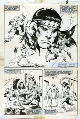 JOHN BUSCEMA - CONAN MOVIE #1 PG 7 ORIG ART HALF SPLASH