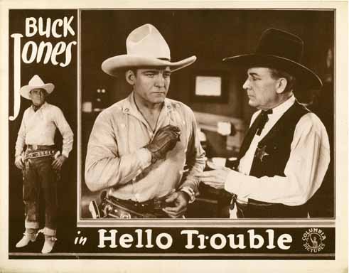 HELLO TROUBLE (1932) Lobby Card BUCK JONES!! VF/NM