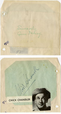 GENE TIERNEY / CHICK CHANDLER -SIGNED AUTOGRAPH BOOK PG