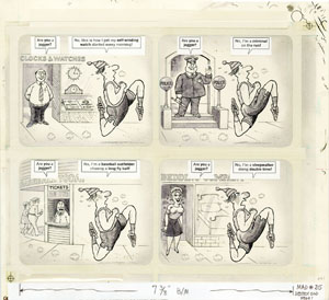AL JAFFEE - MAD #215 SNAPPY ANSWERS/JOGGING ORIG ART  