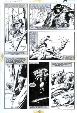 JOHN BUSCEMA - CONAN MOVIE SPECIAL #1 PAGE 9 ORIGINAL ART  WOLF PACK