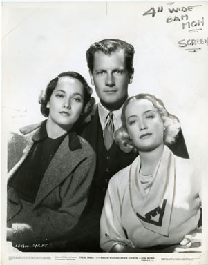 THESE THREE / MERLE OBERON / BONITA GRANVILLE / JOEL McCREA - VINTAGE STILL (1936)