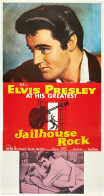 JAILHOUSE ROCK (1957) THREE SHEET MOVIE POSTER - ELVIS PRESLEY 