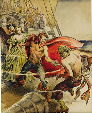ALEX RAYMOND - CAPTAIN BLOOD MOVIE POSTER ORIG ART 1935