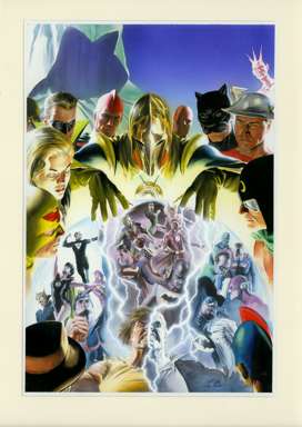 ALEX ROSS - CRISIS ON MULTIPLE EARTHS V1 COVER ORIG ART