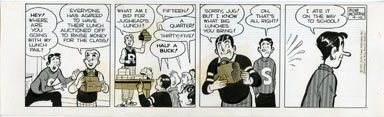 BOB MONTANA - ARCHIE DAILY ORIG ART 4-10-57 LUNCH PAIL