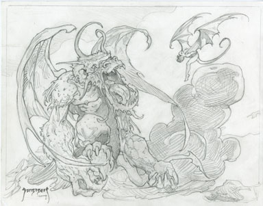 MIKE DUBISCH - VAMPIRE GOD ILLUSTRATION ORIG ART 2004