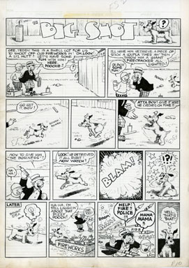 ED WHEELAN - FAT & SLAT #2 Pg 10 ORIG ART 1947 BIG SHOT