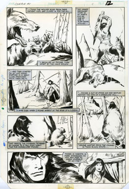 JOHN BUSCEMA - CONAN MOVIE #1 PG 11 ORIG ART WOLVES