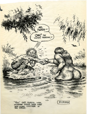 ROBERT CRUMB - WHITEMAN MEETS BIGFOOT ILLO ORIG ART 1977