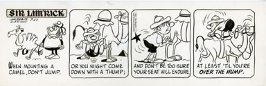 ED NOFZIGER -SIR LIM'RICK DAILY ART 07-22-67 CAMEL JUMP