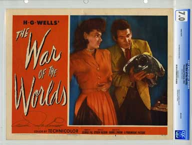 THE WAR ODF THE WORLDS (1953) CGC LOBBY CARD FN/VF 7.0