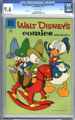 WALT DISNEY'S COMICS AND STORIES #190 CGC NM+ 9.6 OW Pg