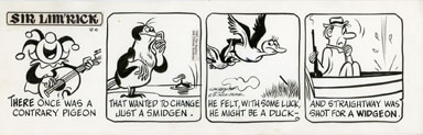 ED NOFZIGER -SIR LIM'RICK DAILY ART 08-08-67 PIGEON
