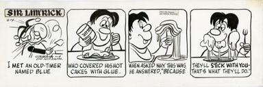 ED NOFZIGER -SIR LIM'RICK DAILY ART 08-14-67 GLUE CAKES