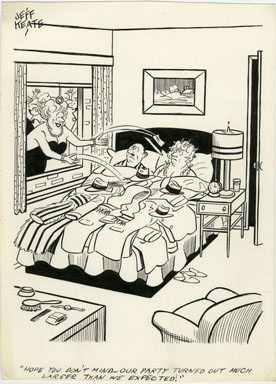 JEFF KEATE - ZIP MAG. / PARTY CARTOON ORIGINAL ART 1967