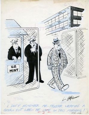 LEONARD HERMAN - LAUGH DIGEST GAG CARTOON ORIG ART 1968