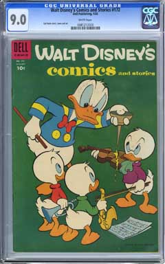 WALT DISNEY'S COMICS AND STORIES #172 CGC VF/NM 9.0 WHT