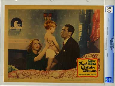 THAT CERTAIN WOMAN 1937CGC LOBBY CARD VF/NM 9.0 TODDLER